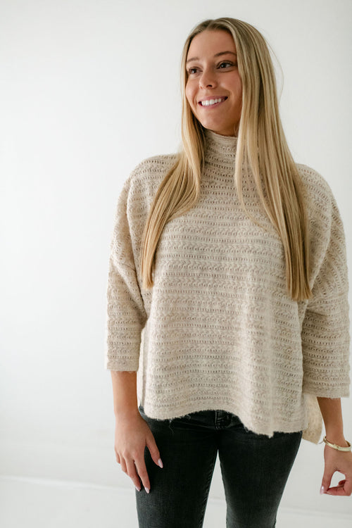 Kerisma Knits Boho Romana Sweater in Oatmeal