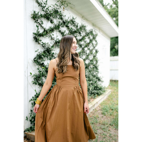 8.28 Boutique:LUCY PARIS,Lucy Paris Calieta Midi Dress in Brown,Dress