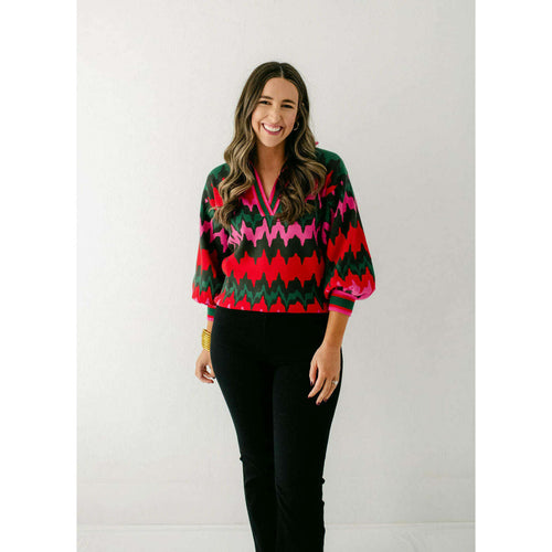 8.28 Boutique:Emily McCarthy,Emily McCarthy Lolli Sweater in Ruby Ripple,Sweaters