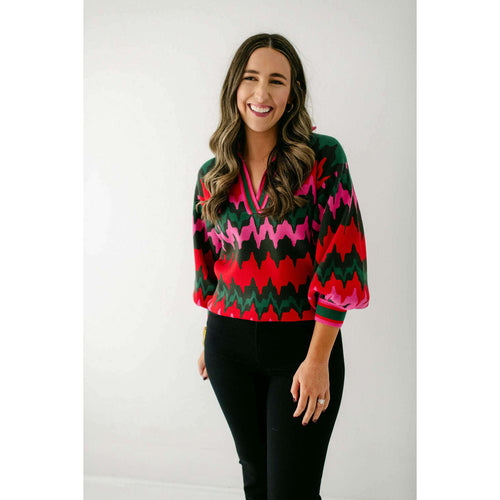 8.28 Boutique:Emily McCarthy,Emily McCarthy Lolli Sweater in Ruby Ripple,Sweaters