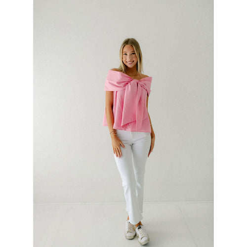 8.28 Boutique:TCEC,The Lena Pink Bow Off the Shoulder Top,Shirts & Tops