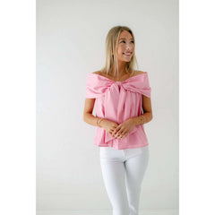 8.28 Boutique:TCEC,The Lena Pink Bow Off the Shoulder Top,Shirts & Tops