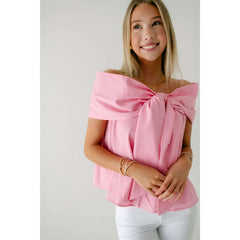 8.28 Boutique:TCEC,The Lena Pink Bow Off the Shoulder Top,Shirts & Tops