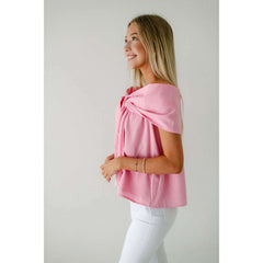 8.28 Boutique:TCEC,The Lena Pink Bow Off the Shoulder Top,Shirts & Tops