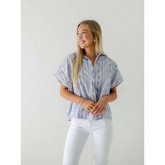 8.28 Boutique:Karlie Clothes,Karlie Floral French Vine Classic V-Neck Collar Top,Shirts & Tops