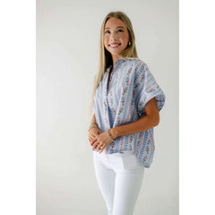 8.28 Boutique:Karlie Clothes,Karlie Floral French Vine Classic V-Neck Collar Top,Shirts & Tops