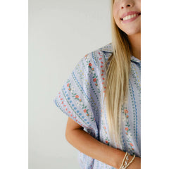 8.28 Boutique:Karlie Clothes,Karlie Floral French Vine Classic V-Neck Collar Top,Shirts & Tops