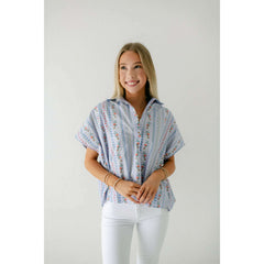 8.28 Boutique:Karlie Clothes,Karlie Floral French Vine Classic V-Neck Collar Top,Shirts & Tops