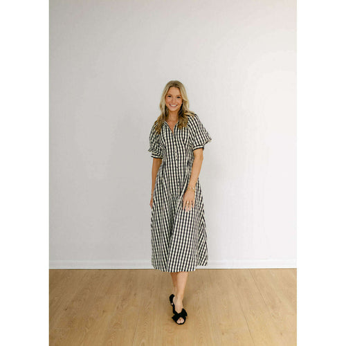 8.28 Boutique:English Factory,English Factory Gingham Check Midi Dress,Dress