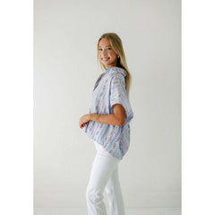 8.28 Boutique:Karlie Clothes,Karlie Floral French Vine Classic V-Neck Collar Top,Shirts & Tops