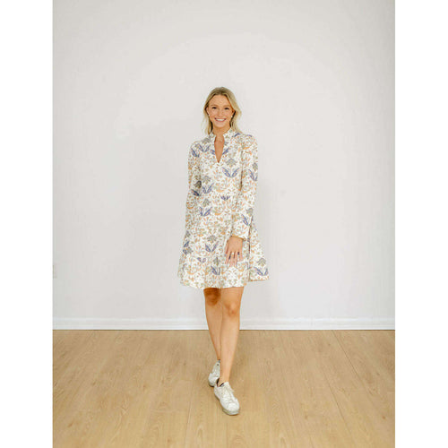 8.28 Boutique:Sail to Sable,Sail to Sable Cream Batik Print Long Sleeve Tunic Dress,Dress