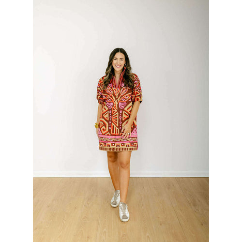 8.28 Boutique:Emily McCarthy,Emily McCarthy Poppy Dress in Tribal Palm,Dress