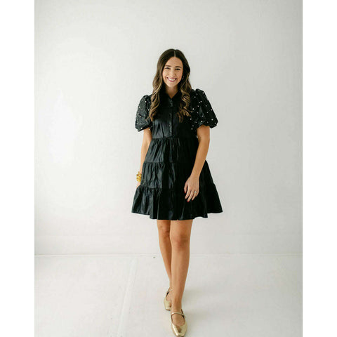 THML Navy Faux Leather Shift Dress