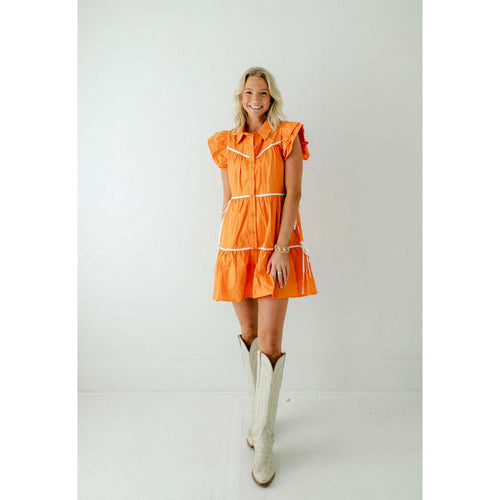 8.28 Boutique:TCEC,The Knox Mini Tie Side Dress in Orange,Dress