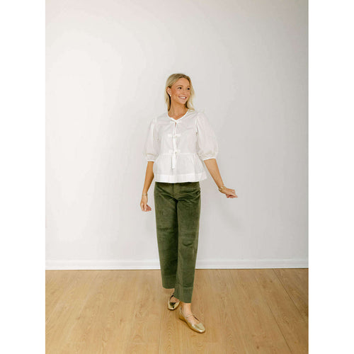 8.28 Boutique:PISTOLA DENIM,Pistola Penny Corduroy Crop High Rise Wide Leg in Martini Green,Jeans