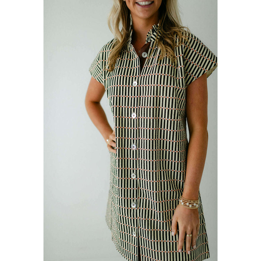 Button up striped dress 2025