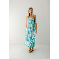 8.28 Boutique:TCEC,The Molly Blue Tropical Midi Dress,Dress