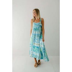 8.28 Boutique:TCEC,The Molly Blue Tropical Midi Dress,Dress