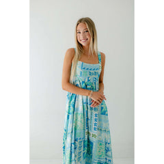 8.28 Boutique:TCEC,The Molly Blue Tropical Midi Dress,Dress