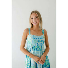 8.28 Boutique:TCEC,The Molly Blue Tropical Midi Dress,Dress