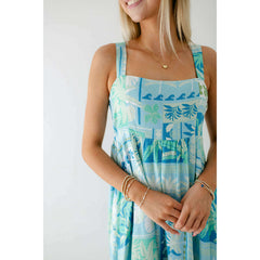 8.28 Boutique:TCEC,The Molly Blue Tropical Midi Dress,Dress