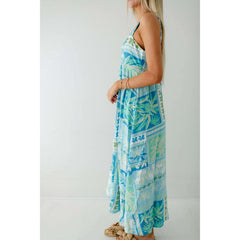 8.28 Boutique:TCEC,The Molly Blue Tropical Midi Dress,Dress