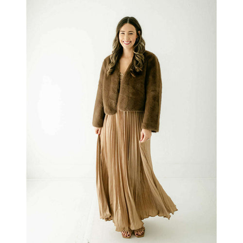 8.28 Boutique:LUCY PARIS,Lucy Paris Plaza Faux Fur Brown Jacket,Jacket