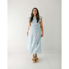 8.28 Boutique:TCEC,The Scottie Light Blue Lace Midi Dress,Dress