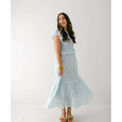 8.28 Boutique:TCEC,The Scottie Light Blue Lace Midi Dress,Dress