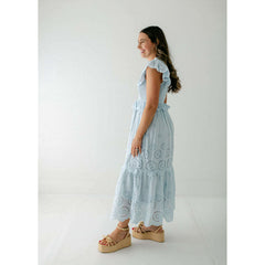 8.28 Boutique:TCEC,The Scottie Light Blue Lace Midi Dress,Dress