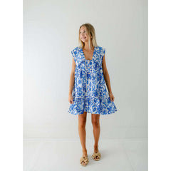 8.28 Boutique:TCEC,The Piper Blue Floral Mini Dress,Dress