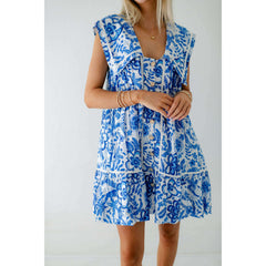 8.28 Boutique:TCEC,The Piper Blue Floral Mini Dress,Dress