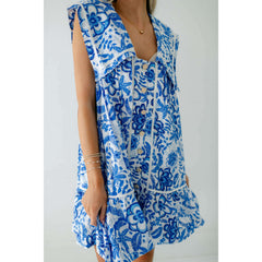 8.28 Boutique:TCEC,The Piper Blue Floral Mini Dress,Dress