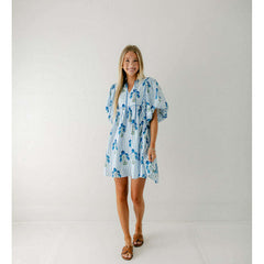 8.28 Boutique:Entro,The Ivy Blue Floral Mini Dress,Dress