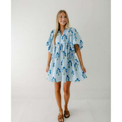 8.28 Boutique:Entro,The Ivy Blue Floral Mini Dress,Dress