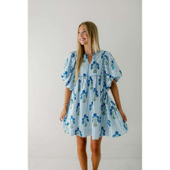 8.28 Boutique:Entro,The Ivy Blue Floral Mini Dress,Dress