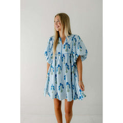 8.28 Boutique:Entro,The Ivy Blue Floral Mini Dress,Dress