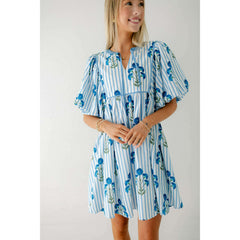 8.28 Boutique:Entro,The Ivy Blue Floral Mini Dress,Dress