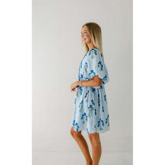 8.28 Boutique:Entro,The Ivy Blue Floral Mini Dress,Dress