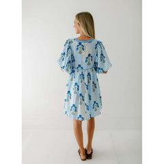 8.28 Boutique:Entro,The Ivy Blue Floral Mini Dress,Dress