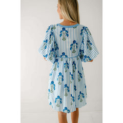 8.28 Boutique:Entro,The Ivy Blue Floral Mini Dress,Dress