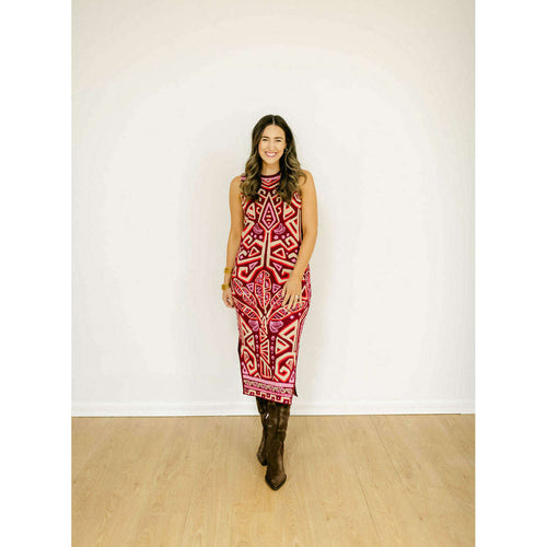 8.28 Boutique:Emily McCarthy,Emily McCarthy Simone Sweater Dress in Tribal Palm,Dress