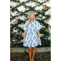 8.28 Boutique:Entro,The Ivy Blue Floral Mini Dress,Dress