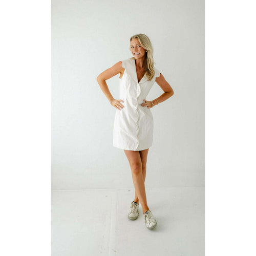 8.28 Boutique:Karlie Clothes,Karlie Scallop V-Neck Ivory Dress,Dress