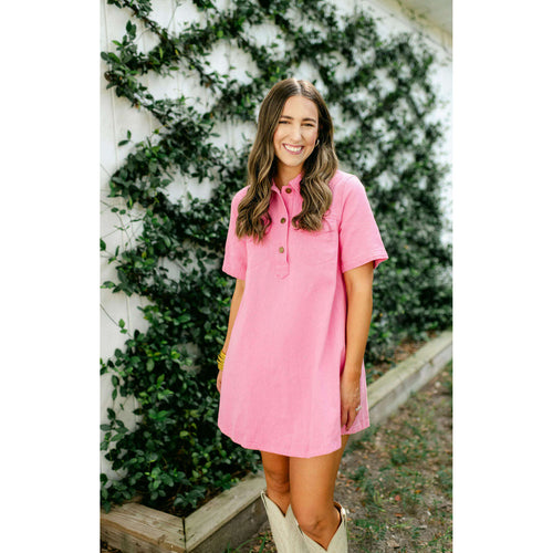 8.28 Boutique:Karlie Clothes,Karlie Pink Denim Pocket Swing Shirt Dress,Dress