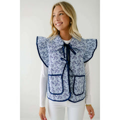 8.28 Boutique:Entro,The Meredith Blue Bow Vest,Jacket