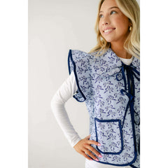 8.28 Boutique:Entro,The Meredith Blue Bow Vest,Jacket