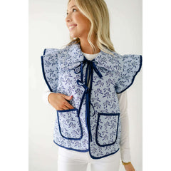 8.28 Boutique:Entro,The Meredith Blue Bow Vest,Jacket