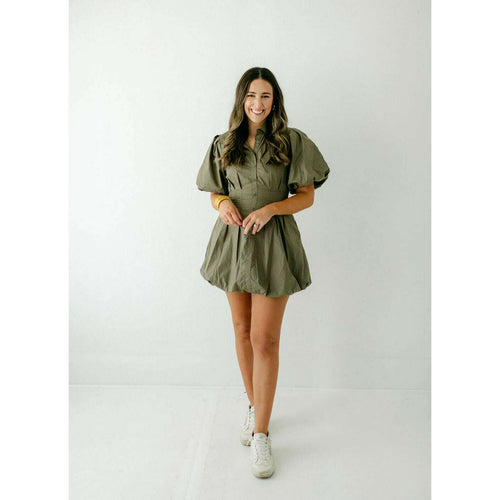 8.28 Boutique:Karlie Clothes,Karlie Olive Bubble Hem Shirt Dress,Dress