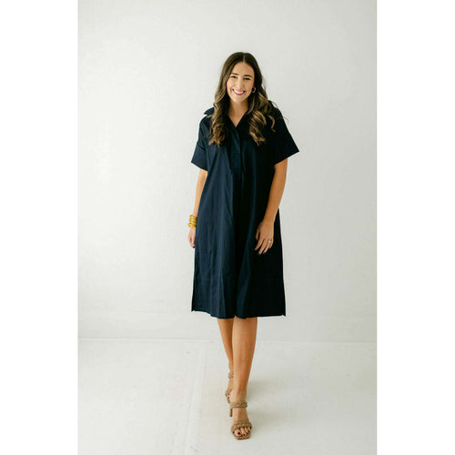 8.28 Boutique:Tyler Boe,Tyler Boe Addie Midi Shirtdress in Navy,Dress